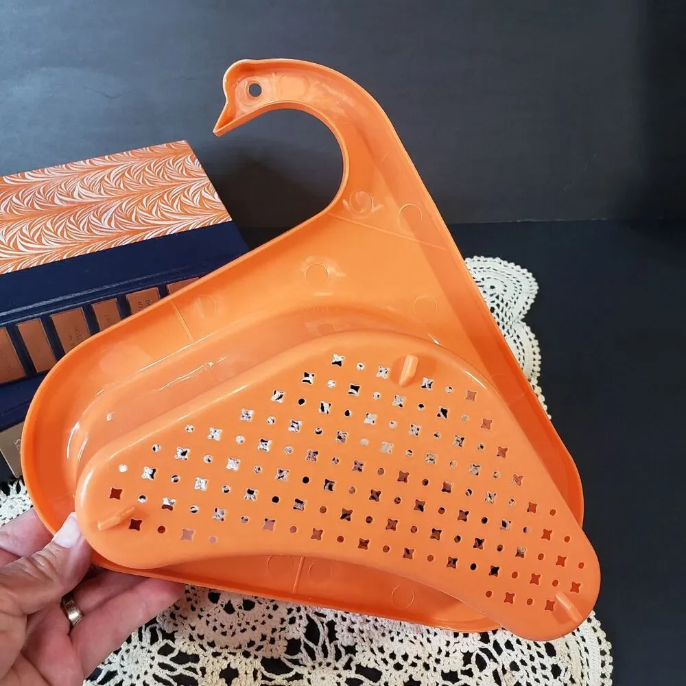 New Orange Plastic Duck Sink Drain Basket Swan Drainer Strainer